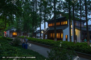 古典園林古建筑夜景