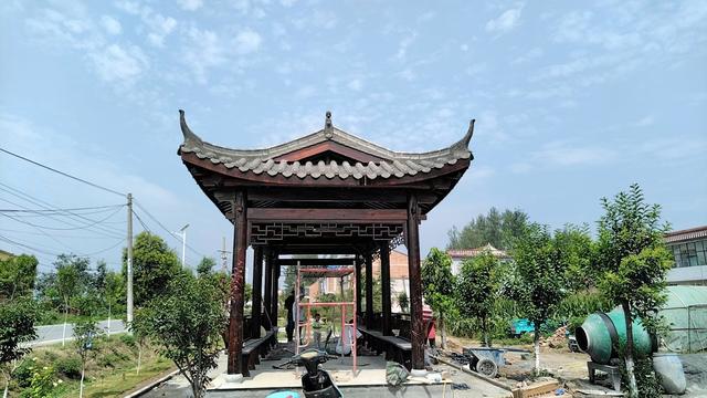 雙層亭子 __古建工程_河北唐奧園林古建筑工程
