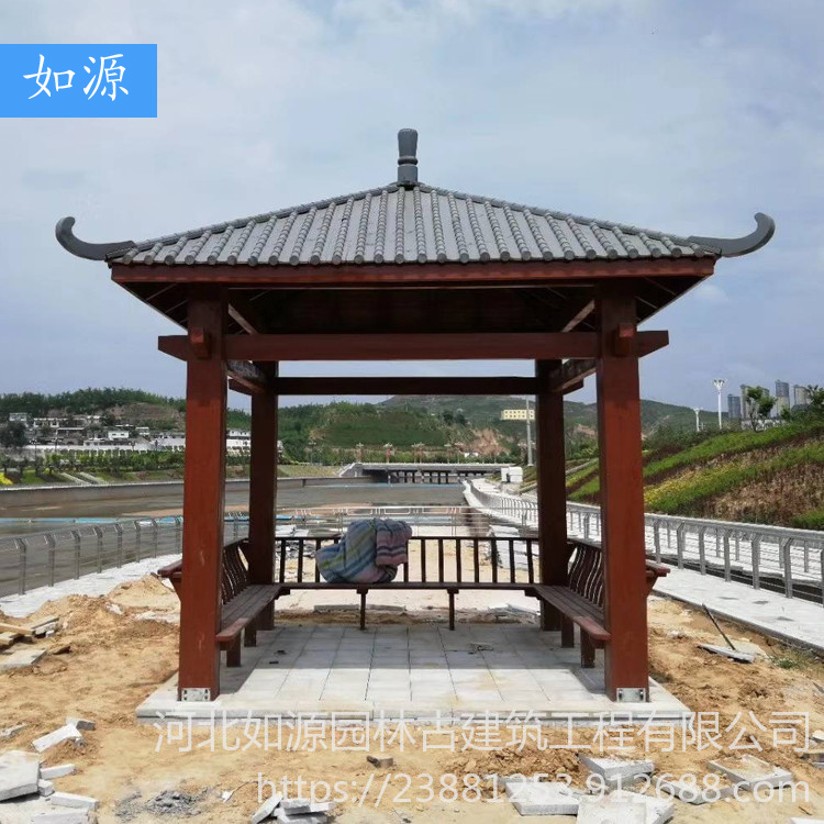 【四角六角涼亭 琉璃瓦頂涼亭 如源園林 水泥涼亭 價(jià)位合.