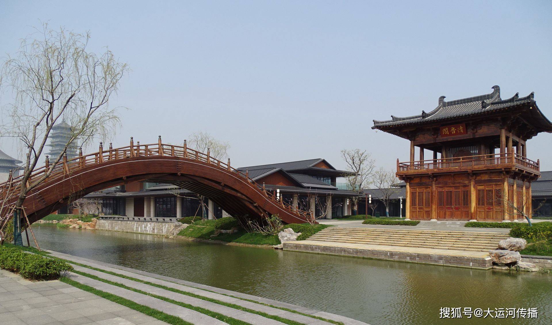運河資訊|揚州大運河非遺文化園一期工程建筑全部建成_新景.