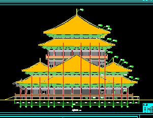 某寺廟大雄寶殿古建筑施工圖紙免費下載 園林古建