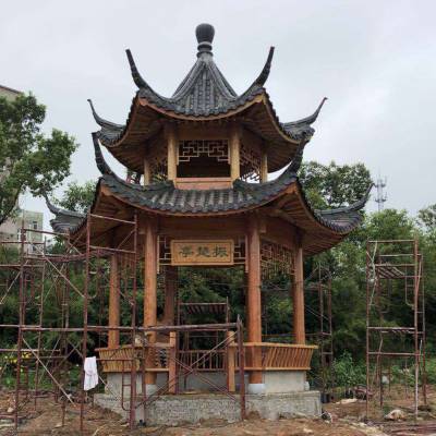 阜陽市古建廊亭工程承包 翹角古建六角亭